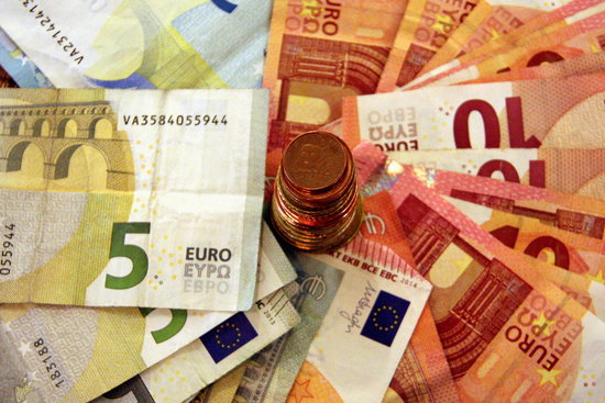 Euro bills and coins (by M. Loperena)